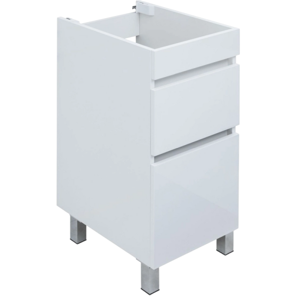 Тумба под раковину без столешницы Aquanet Вега 40 напольная, под стиральную машину, белый глянцевый