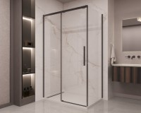 Душевой уголок Vincea Stella VSR-1ST8014CLB 140x80 см, профиль матовый черный, стекло прозрачное