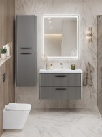 Мебель для ванной комнаты BelBagno Due 80 ручки матовый темный никель, сатин