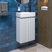 Тумба с раковиной Wellsee WC Area 221801000 40 см, цвет матовый белый