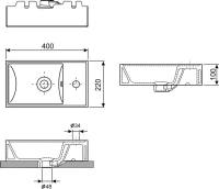 Тумба с раковиной Wellsee WC Area 221801000 40 см, цвет матовый белый Тумба с раковиной Wellsee WC Area 221801000 40 см, цвет матовый белый