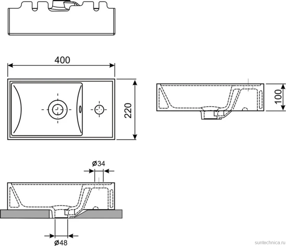 Тумба с раковиной Wellsee WC Area 221801000 40 см, цвет матовый белый