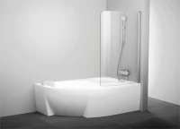 Шторка на ванну Ravak Rosa CVSK1 160/170 R Transparent, профиль блестящий