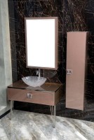 Мебель для ванной комнаты Armadi Art Lucido 100 лиловая, раковина 813, ножки хром