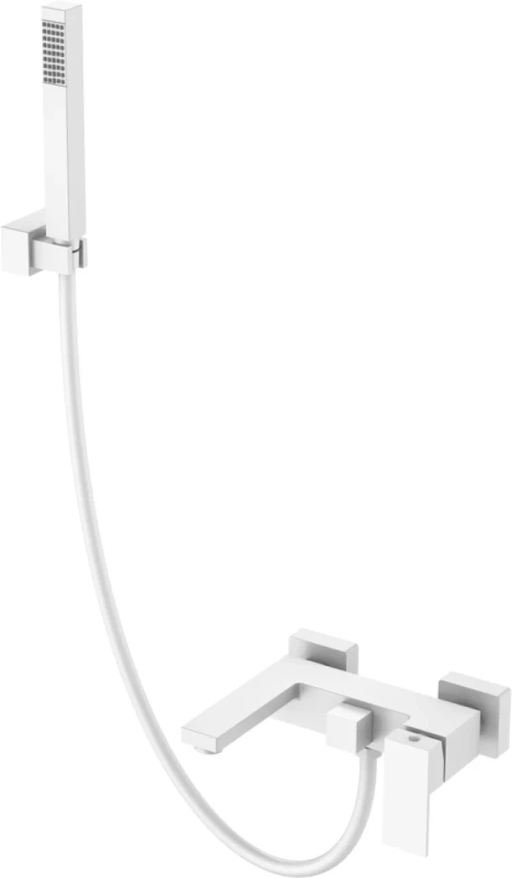 Смеситель для ванны с душем Boheme Qubic 473-MW matt white