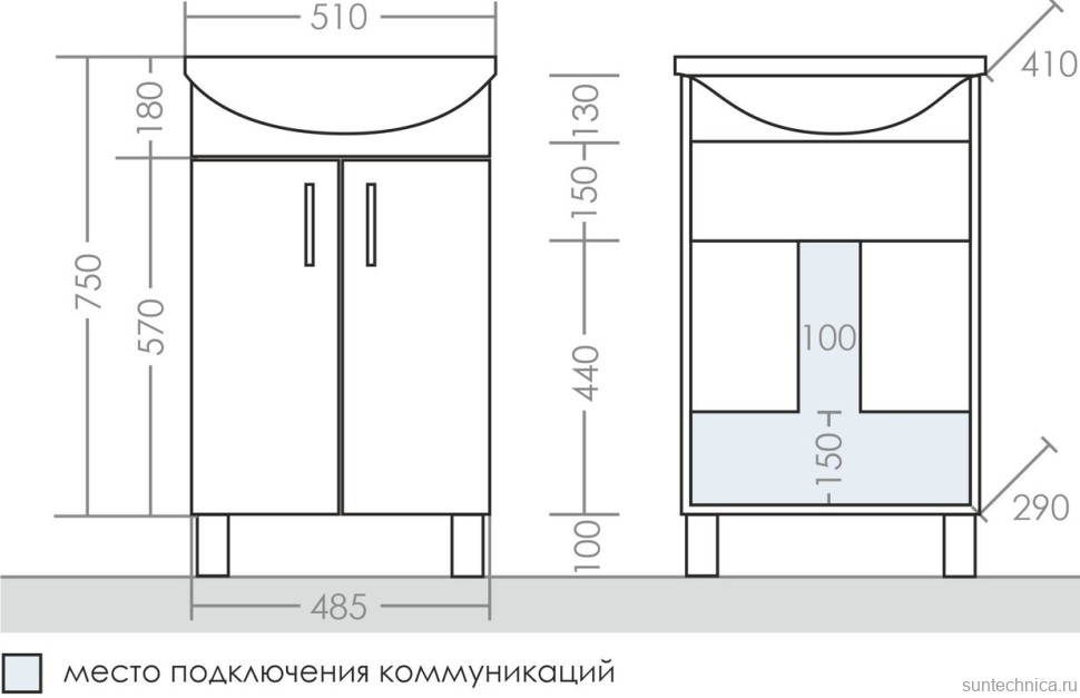 Мебель для ванной комнаты СаНта Сити 50