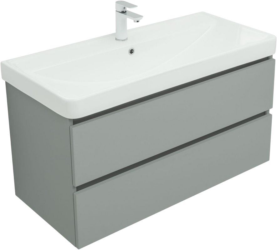 Тумба с раковиной Aquanet Вега 2.0 100 подвесная, мисти грин