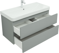 Тумба с раковиной Aquanet Вега 2.0 100 подвесная, мисти грин