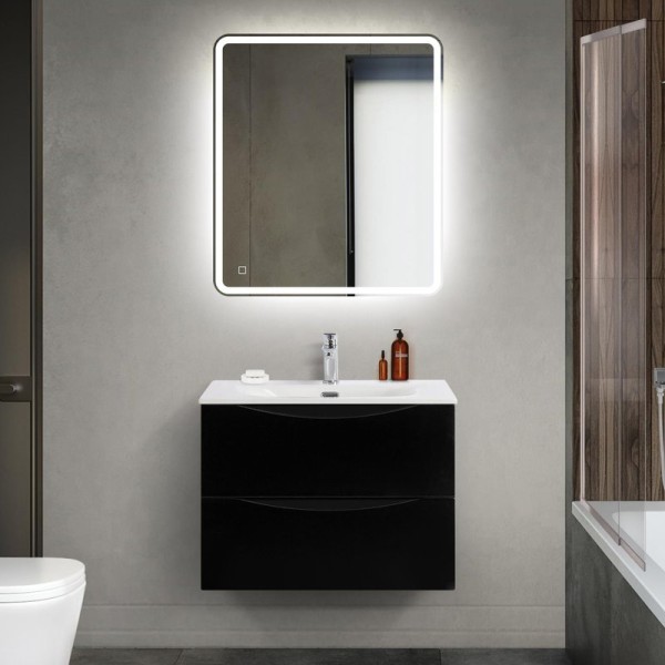 Мебель для ванной комнаты BelBagno Marino-cer-mini 70 подвесная, nero lucido