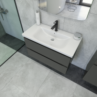 Тумба под раковину без столешницы Caprigo Forte 90 подвесная, графит