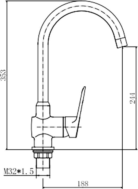 Смеситель для кухни Fashun A4007 хром
