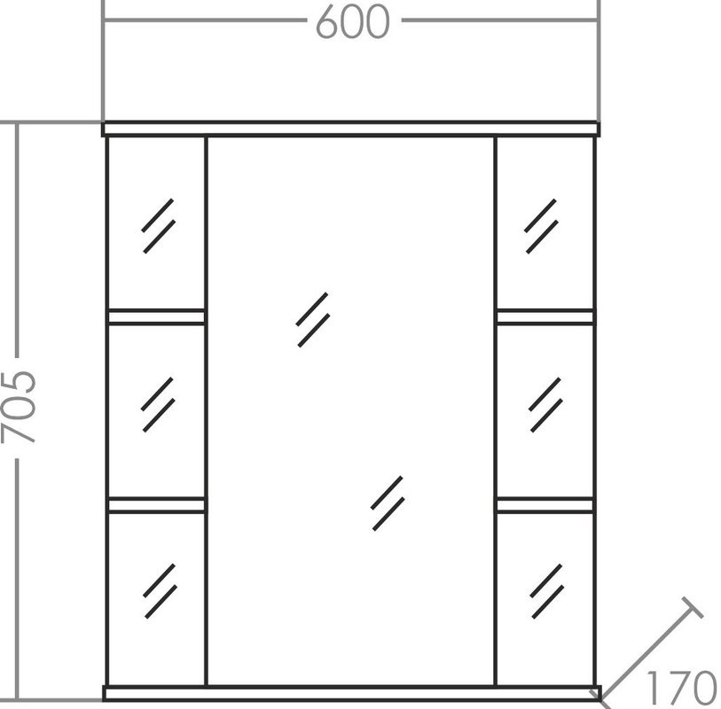 Зеркало-шкаф СанТа Герда 60 фацет