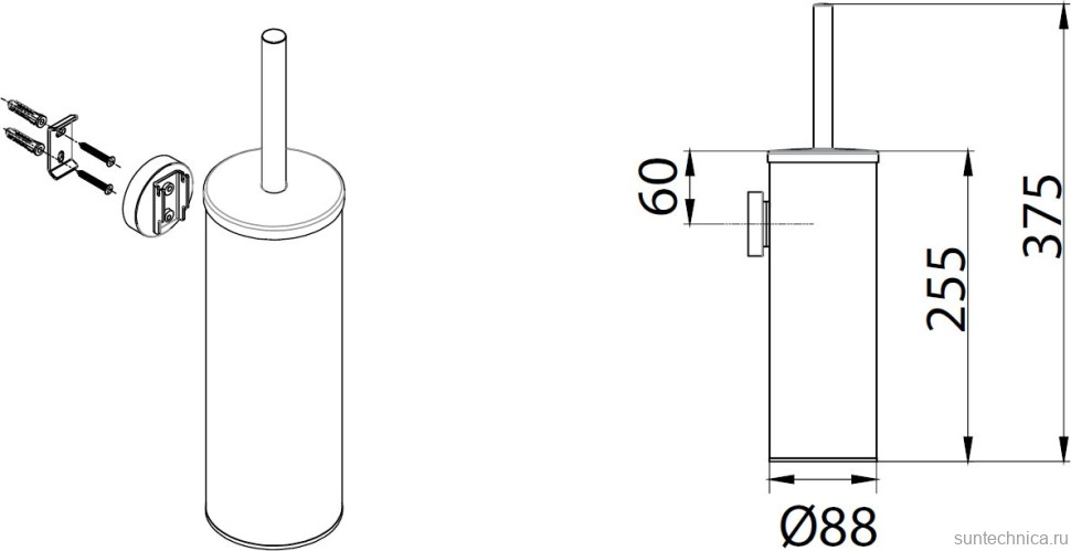 Набор Держатель Fixsen Hotel 31010B + Ершик 31013