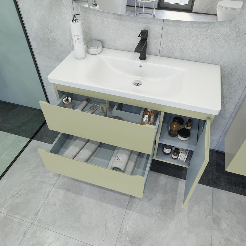 Тумба с раковиной Caprigo Forte 100 R подвесная, фисташка