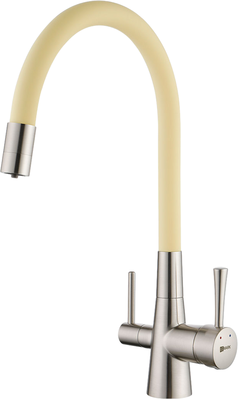 Смеситель для кухни Lemark Comfort LM3075BN-Beige с гибким изливом, никель, бежевый