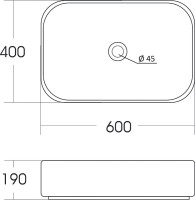 Тумба с раковиной Orange Line 80 подвесная, 2 ящика, матовая черная с раковиной B03-600W