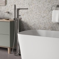 Напольный смеситель для ванны с душем Wasserkraft Tauber 6421 С ВНУТРЕННЕЙ ЧАСТЬЮ, никель