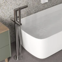 Напольный смеситель для ванны с душем Wasserkraft Tauber 6421 С ВНУТРЕННЕЙ ЧАСТЬЮ, никель