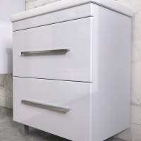 Тумба с раковиной Vigo Land 60 напольная, белая, раковина Como 60