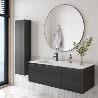 Тумба под раковину без столешницы Armadi Art Quatro 2 120 oak anthracite, профиль anthracite