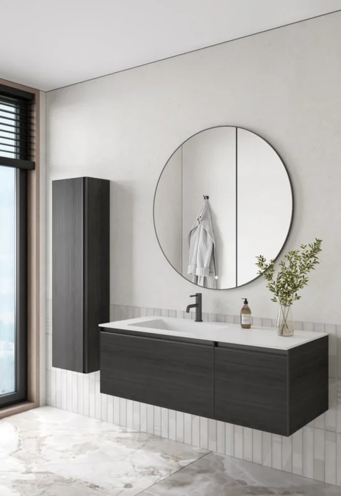 Тумба под раковину без столешницы Armadi Art Quatro 2 120 oak anthracite, профиль anthracite