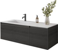 Тумба под раковину без столешницы Armadi Art Quatro 2 120 oak anthracite, профиль anthracite