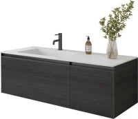 Тумба под раковину без столешницы Armadi Art Quatro 2 120 oak anthracite, профиль anthracite