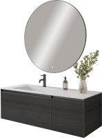 Тумба под раковину без столешницы Armadi Art Quatro 2 120 oak anthracite, профиль anthracite