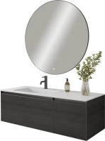 Тумба под раковину без столешницы Armadi Art Quatro 2 120 oak anthracite, профиль anthracite