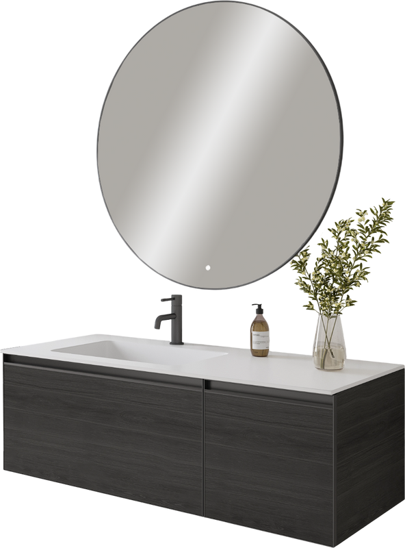 Тумба под раковину без столешницы Armadi Art Quatro 2 120 oak anthracite, профиль anthracite