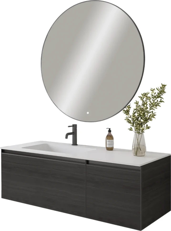 Тумба под раковину без столешницы Armadi Art Quatro 2 120 oak anthracite, профиль anthracite