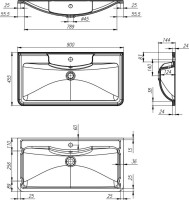 Мебельная раковина BelBagno BB900/455-LV-MR-ALR