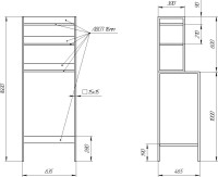 Шкаф в туалет Sanflor 82613187 белый муар, для стиральной машины
