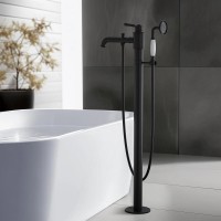 Напольный смеситель для ванны с душем AQUATEK Классик AQ1545MB С ВНУТРЕННЕЙ ЧАСТЬЮ, матовый черный