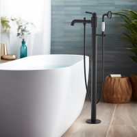 Напольный смеситель для ванны с душем AQUATEK Классик AQ1545MB С ВНУТРЕННЕЙ ЧАСТЬЮ, матовый черный