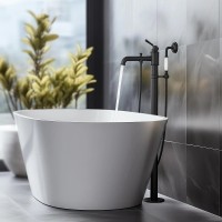 Напольный смеситель для ванны с душем AQUATEK Классик AQ1545MB С ВНУТРЕННЕЙ ЧАСТЬЮ, матовый черный
