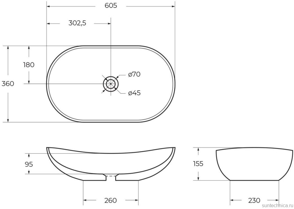 Накладная раковина BelBagno BB1404-H301
