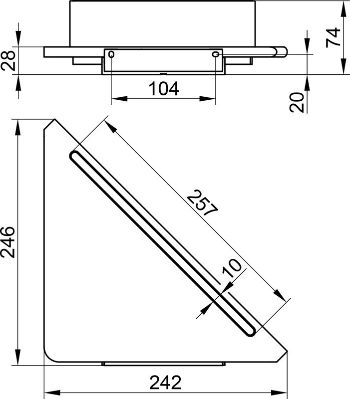 Полка Keuco Aveno 14657 со стеклоочистителем, белая матовая