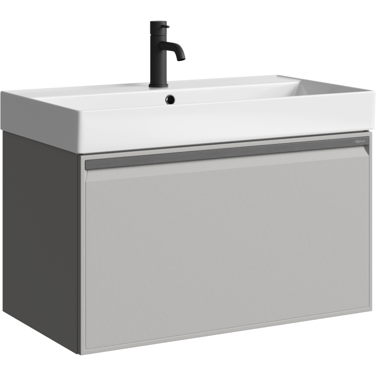 Мебель для ванной комнаты Aqwella Pure 80 серый туман