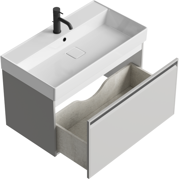 Мебель для ванной комнаты Aqwella Pure 80 серый туман