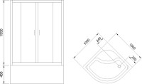 Душевой уголок Royal Bath BK RB 100BK-C-CH с поддоном