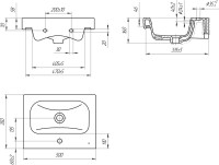 Тумба с раковиной Aqwella Smart 50 дуб балтийский