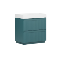 Тумба с раковиной Belux Базель 70 напольная, голубой малахит матовый