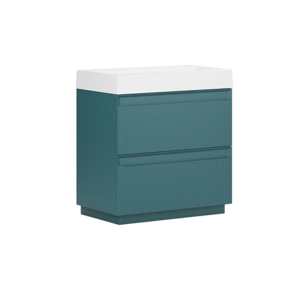 Тумба с раковиной Belux Базель 70 напольная, голубой малахит матовый