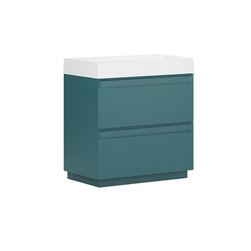 Тумба с раковиной Belux Базель 70 напольная, голубой малахит матовый