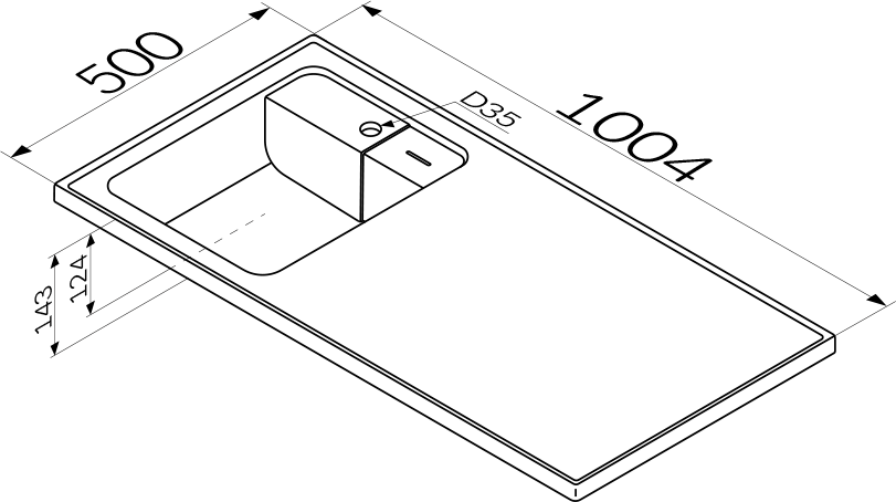 Тумба с раковиной AM.PM X-Joy 40 L под узкую стиральную машину