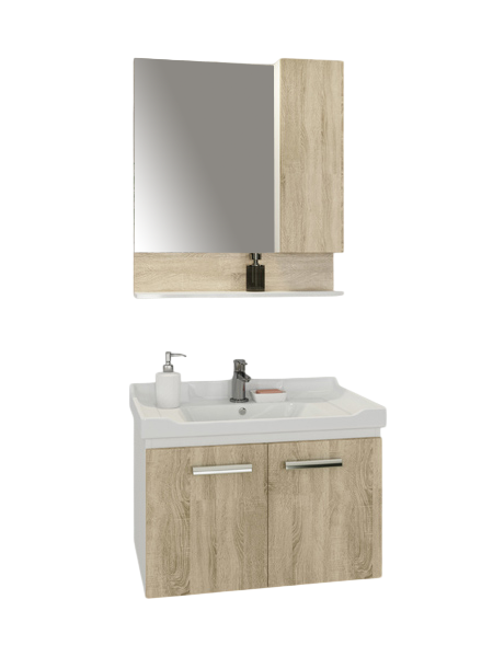 Мебель для ванной комнаты Comforty Рига 70 подвесная, дуб сонома