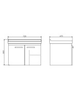 Мебель для ванной комнаты Comforty Рига 70 подвесная, дуб сонома