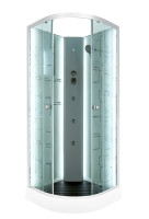 Душевая кабина DTO D EM1580NLED+GM профиль хром, стекло матовое с узором