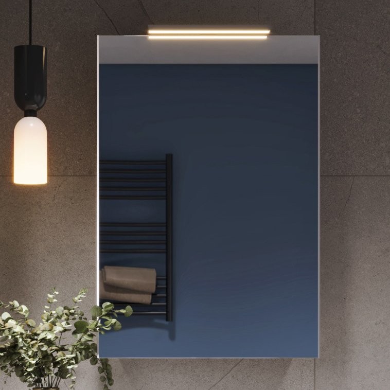 Зеркало-шкаф Alavann Cosmetic 55x80 с приближением, глянцевый белый